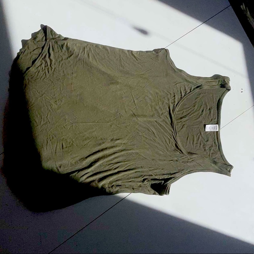 dark green tank top